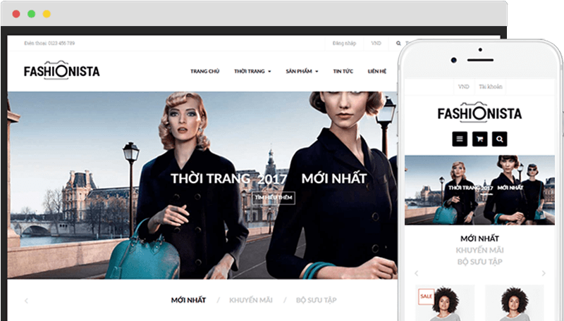 Mẫu giao diện TG Fashionista