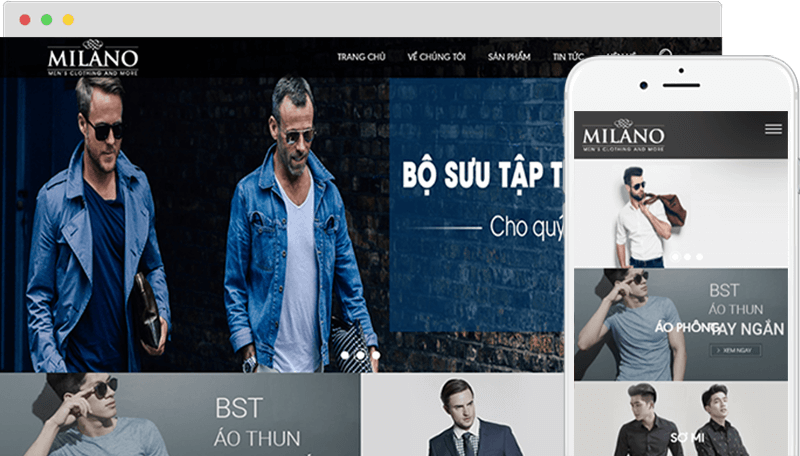 Mẫu giao diện thời trang Milano
